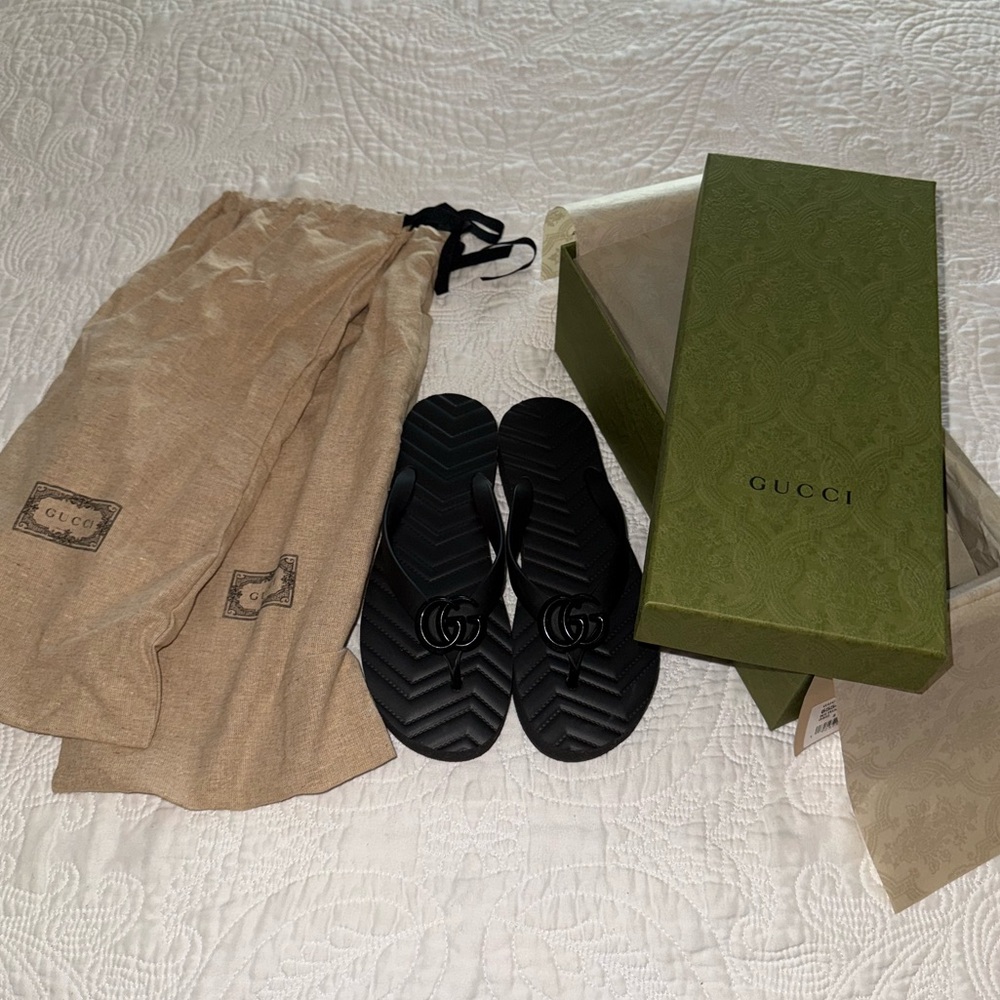 Gucci Black Slide Sandals